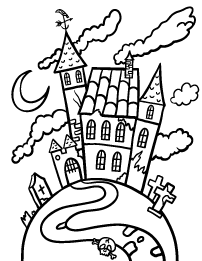 Haunted House Coloring Page