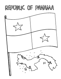 Panama Flag Coloring Page